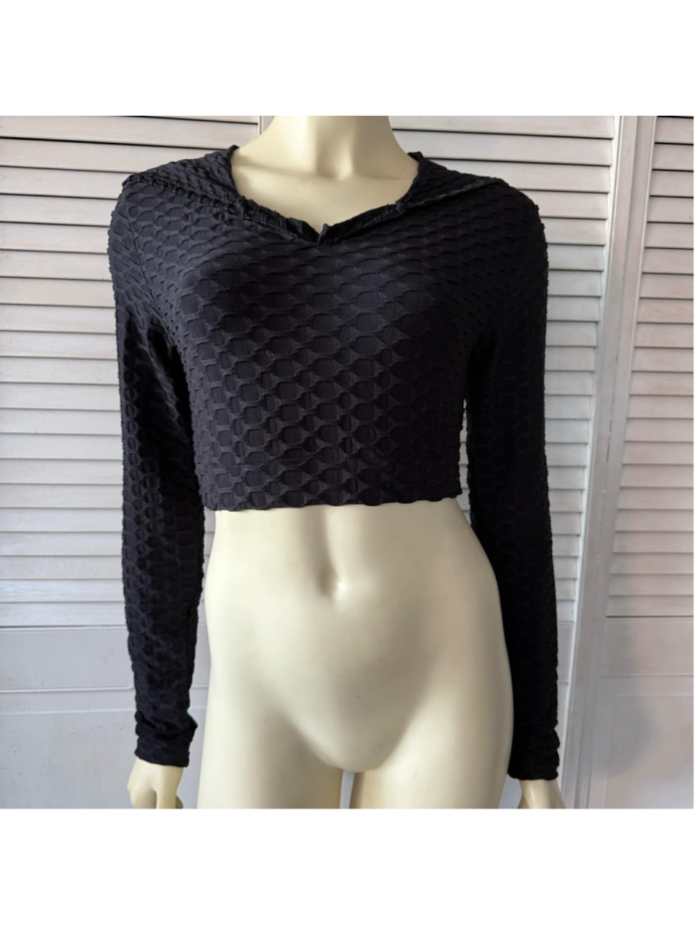 Women's Special One Los Angeles Crop Top Hoodie Size L Black